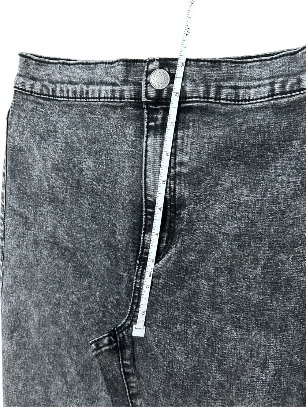 Garage Mid-Rise Skinny Black Acid Wash Jeggings - Picture 10 of 11